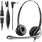Wantek 602F Headsets mit Mikrofon 2.5mm Kopfhörer mit Quick-Disconnect Stecker für Telefon AT&T Ciscco Gigaset Grandstream LG Panasonic Polycom Uniden Vtech Zultys