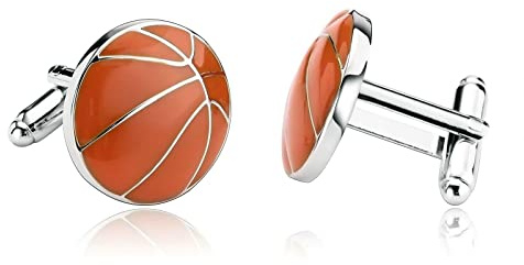 Whoiy Orange Manschettenknöpfe, Cufflinks Wedding Edelstahl Hochzeit Manschettenknöpfe Runden für Männer Kostenlose Gravur mit Geschenkbox