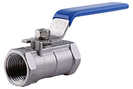 304 Edelstahl Gewinde Kugelhahn mit blauen Verriegelungsgriffen für Wasseröl und Gas 1/2 Zoll