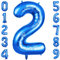 OFFCUP Geburtstag Zahl 2 Blau, Geburtstagsdeko Ballons, Riesige Folienballon in 40 - 101cm, für Männer Frauen Geburtstagsparty Deko, Jubiläum 2 Jahre Deko