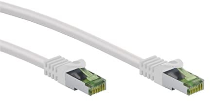 goobay 61106 - CAT 8.1 Netzwerkkabel/LAN Kabel - Highspeed 40Gbits Patchkabel mit S/FTP PiMF Schirmung/weiß / 3M