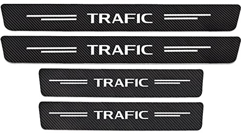 4 Pièces Voiture Fibre Carbone Seuils de Porte Plaques, pour Ren-Ault Trafic 1 2 3 Tuning Zubehör 4 STÜCKE Voitures Protection Pédale Style Accessoire