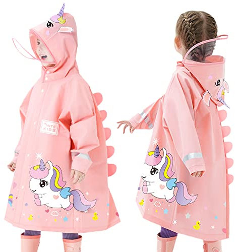 Fewlby Poncho Antipioggia Bambini Giacche Impermeabili Ragazzi Ragazze Giacche da Pioggia Leggero Cappotto di Pioggia in cartone animato Mantella Pioggia 3-4 Anni