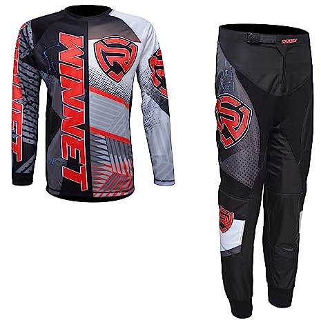 Completo tuta kit per moto da cross enduro quad maglia e pantalone (L)