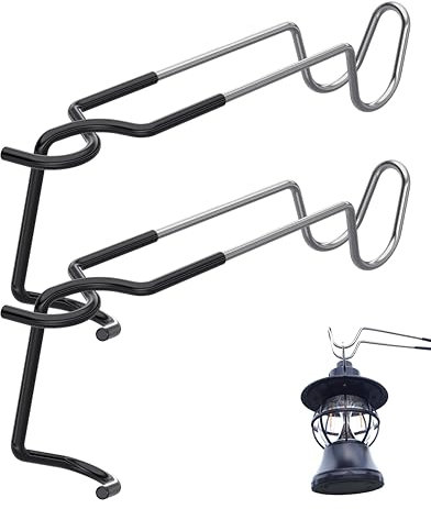 NACETURE Lantern Stand Hook Camping Light Pole – Heavy Duty Camping Lantern Stand Tent Camping Accessories, Tent Pole Hook Lantern Holder Hanger Clips for Camping Light Hooks, Grill, Hiking