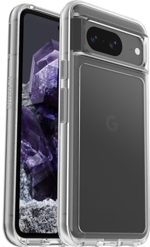 Otterbox Symmetry Clear Coque pour Google Pixel 8, Anti-Chute, Protection Fine, supporte 3 x Plus de Chutes Que la Norme Militaire, Transparent, Livré sans Emballage