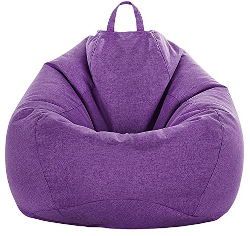 Fansu Colores Sólidos Puff, Puff Sin Relleno, Puf con Asa Salon Bean Bag para Adultos y Niños, Puff Infantiles para Uso Interior y Exterior (80x90cm,Morado)