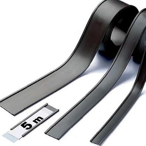 Magnet C-Profil Magnetische Etikettenhalter für Labels Etiketten 5m, mit Schutzfolie - Ideal zur mobilen Kennzeichnung und Beschriftung, C-Profil: Breite 50mm - Länge 5m