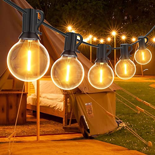 GLUROO LED Lichterkette Außen, 7.6M Lichterkette Glühbirnen Außen Strom mit 12+1 G40 Birnen, Wasserdicht Lichterkette Outdoor Glühbirnen Warmweiß für Garten, Partys