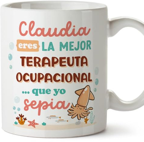 MUGFFINS Tazas Personalizadas para TERAPEUTA OCUPACIONAL mujer - En Español - Mejor que yo Sepia - 11 oz / 330 ml - Regalo Personalizable original y divertido