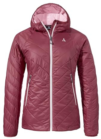 Schöffel Damen Ins Jacket Style Cascata WMS, leichte Steppjacke, Outdoorjacke mit nachhaltiger PrimaLoft Black Eco Wattierung, wasserabweisende Windjacke, acai, 42