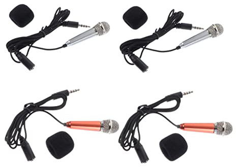 ibasenice 4stücke Tragbares Mikrofon Für Sprachaufnahmen Mini-mikrofon Zum Singen Aufnahmemikrofon Mit Hoher Klangqualität Leicht Und Robust Kompatibel Mit Smartphone Tablet Und Computer
