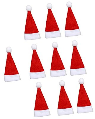 IMIKEYA 24 Pièces Bouchon De Bouteille De Vin De Noël Décorations De Table Chapeaux De Noël Sucette Sacs D'argenterie Pratiques Vêtements De Bouteille Vaisselle Miniature 15c Chiffon Rouge