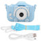 12MP Vorder- und Rückseite Dual-Kameras zum Aufnehmen von Fotos und Videos, Spiel Kinder Kamera Eingebaute mehrere süße Cartoon-Fotorahmen mit 2,0-Zoll-IPS-Bildschirm (Brave Blue) Geschenk
