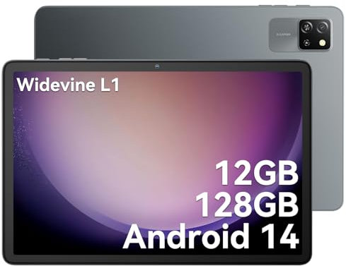 Blackview Tab60 WiFi 10 Zoll Tablet Android 14, 12GB RAM+128GB ROM, 1280 * 800 HD, Widevine L1, 5100mAh, Dual Kamera 5MP+8MP, BT 5.2, GMS, Type C, PC Tablet, 5G WiFi