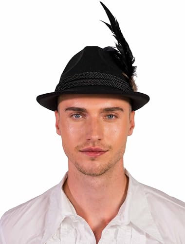 Trachtenhut mit Federn Damen schwarz 59