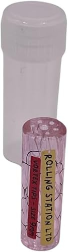 Glas-Filterspitze, gedreht, 7 Löcher, 9 mm x 30 mm, leicht zu reinigen, wählen Sie aus Blau, Transparent, Rosa, Gold, Grün, Lila, 6 Farben (1 Stück) (Rosa)