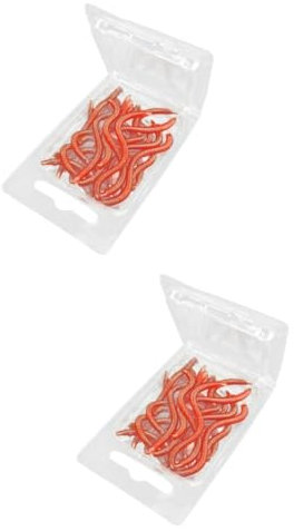 Parliky 2sets Artificial Bionic Worm for Fishing Live Worm Alternative Realistic 20pcs*2