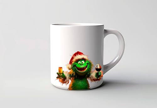 Genérico Taza personalizada Grinch Navidad | Tazas de Cafe | Tazas Originales para Regalar Desayuno Ceramica Te Letras Grabadas 350Ml