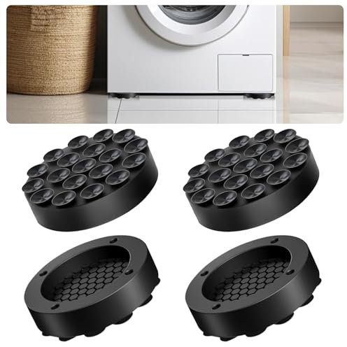 Schwingungsdämpfer Waschmaschine, 4 Stück Waschmaschine Unterlage Anti Vibrationsdämpfer Gummi Antirutschmatte Antivibrationsmatte Waschmaschine Dämpfer für Waschmaschinen, Trockner, Kühlschränke
