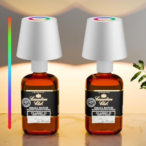 brightower LED Tischlampe mit RGB,5200mAh Touch Kabellose Flaschenlampe, IP54 stufenloses Tischleuchte für Restaurants im Innen- und Außenbereich, Bars, Schlafzimmer&Camping (Weiß 2 Stück)