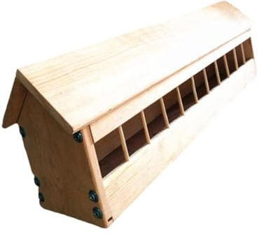 F Fityle Wooden Pigeon Feeder Poultry Feeding Trough Bird Food Dispenser Garden Birds Supplies for Pigeons Chicken Poultry