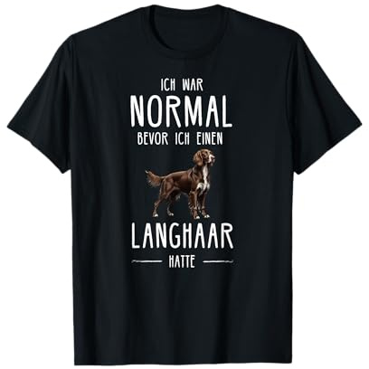 Deutsch Langhaar I Jagdhund Vorstehhund Motiv für Jäger T-Shirt