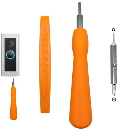 Ring Doorbell Screwdriver - T6 + T15 with Pry Tool for WiFi Reset & Battery Replacement - Universal Maintenance Security Torx Set for All Ring Video Doorbell Models - Orange