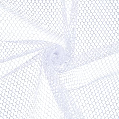 CABODYALS 1.5 m Lang 1.57 m Breit Weißes Polyester Netzgewebe Transparentes Netztuch Meterware Atmungsaktiv Weich Handarbeitsstoffe Zum Nähen Herstellen von Kleidung Accessoires Dekoration Einkaufstas