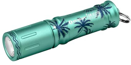 OLIGHT I3E EOS Mini Linterna Llavero de 90 Lúmenes y Alcanza a 44m,Linterna Pequeña Resistente al Agua IPX8,Batería AAA Incluida,para Acampar, Cazar y Emergencia (Palma de Verano)