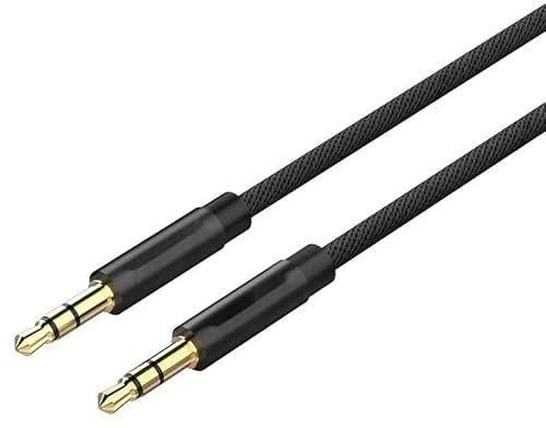 Watio Wave Cable audio - cable estéreo jack 3.5mm macho a macho, longitud de 5 m, color negro, ideal para conectar dispositivos de audio.*