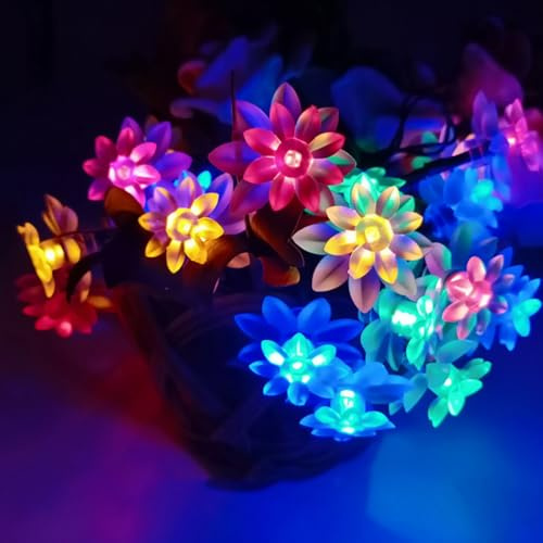 Stringa di luci decorative a forma di fiore, 30 LED a batteria e presa USB alimentate da novità, lampade floreali per camera da letto, finestra, giardino, festa di nozze, Natale, albero di Pasqua