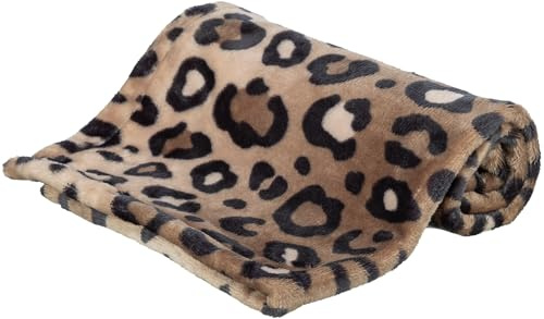 TRIXIE Hundedecke Leo, weiches Hundekissen in Braun, 70x50cm - gemütliches Hundekörbchen mit Softplüsch - 374249