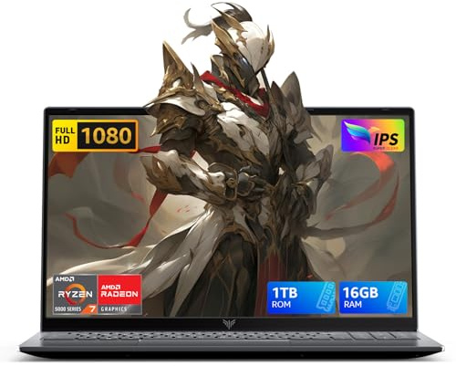 MALLRACE Gaming Laptop,Ryzen 7 5825U(Up to 4.3GHZ,8C/16T), 16GB RAM,1TB SSD.Featuring a 15.6 IPS Display, Radeon Graphics, Wi-Fi 6, and All-Day Battery in a Sleek, Capable Design.