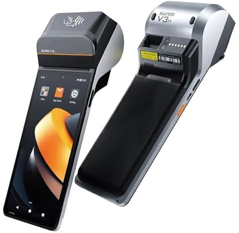 Geon PDA Android 13 - SUNMI V3H - TPE Mobile et Terminal de Paiement | Imprimante Thermique 58mm Reçus et Étiquettes, WiFi 4G NFC GMS et Bluetooth 5.0, Écran 6.75” HD+, Lecteur Code-Barres