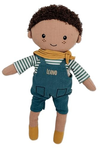 wunderwunsch Smallfoot Stoffpuppe Kind ab 1 Jahr, personalisierte mit Namen | Kuscheltier personalisiert für Jungen und Mädchen, weiche Puppe als Geschenk für Baby zum 1. Geburtstag Kinder Spielpuppen