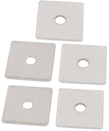 sourcing map 5stk M6 x 30mm quadratisch Edelstahl flache Reparatur Platte Silber Ton de