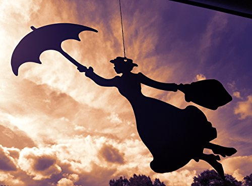 Mary Poppins als Hängefigur Edelrost - Das wohl berühmteste Kindermädchen der Welt jetzt als Edelrost Deko kaufen- Dekofigur von Manufakt-Design