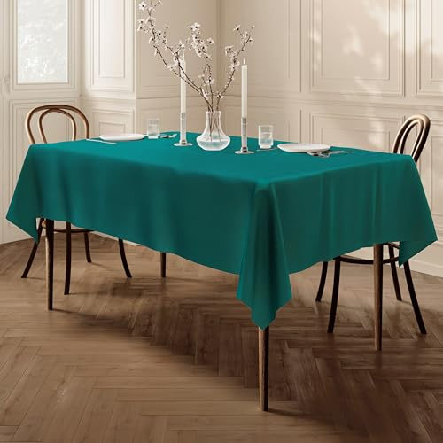Home Direct Extra Large Rectangular Fabric Tablecloth 140x240cm 55x94 Teal