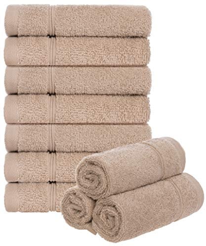 Brandsseller Set di 10 Asciugamani per Sapone 30 x 30 cm Asciugamano in Spugna per Ospiti con Gancio Cotone 470 g/m² Bagno Casa - Sabbia