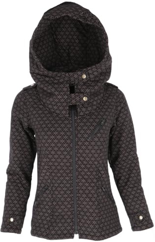 GURU SHOP Goa Festival Jacke `Flower of Life`, Jacke mit Weiter Kapuze, Damen
