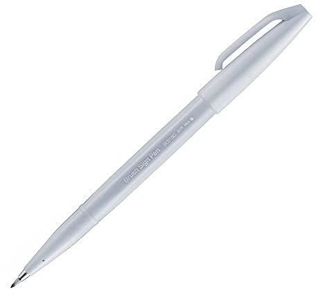 Pentel SES15C-N2X Brush Sign Pen hellgrau, Faserschreiber, pinselähnliche Spitze, 1 Stück