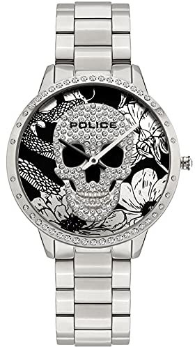 Police Damen Analog Quarz Uhr mit Edelstahl Armband PL16067MS.03M
