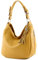 modamoda de T200 Damen Leder Schultertasche Henkeltasche handmade in Italy, Farbe:Senfgelb
