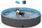 Yaheetech PVC Foldable Pet Dog Paddling Pool Puppy Swimming Pool Portable Dog Pool Extra Large Bathing Tub with Brush for Indoor Outdoor 140 x 30cm Black