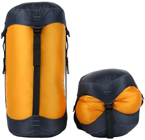 Litume Compression Stuff Sack 6L, 8.5L, 10L, 13L, 16L, Water Resistant Lightweight Compact with Ripstop Fabric Sleeping Bag Sack with Drawstring Backpacking, Traveling(orange)