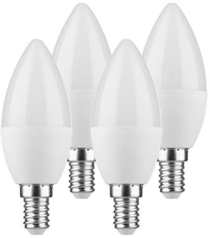 Müller-Licht 4 x LED Leuchtmittel Kerzenform 5,5W = 40W E14 470lm matt warmweiß 2700K