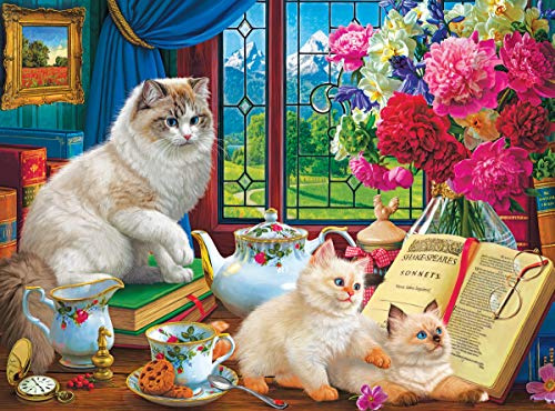RoseArt - Fancy Cats - Nachmittagsunterricht - 750 Teile Puzzle für Erwachsene