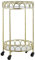 Servierwagen gold rund Metall mit Rollen Marmor Optik Glamour Stil Shafter