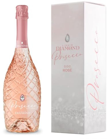 Liquid Diamond Prosecco Rosé Gift Box - Premium Sparkling Pink Prosecco from the heart of Italy, Prosecco Gift (75cl bottle with gift box)